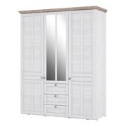 Iloppa 3 Door Wardrobe in Snowy Oak/Oak Nelson 