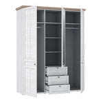 Iloppa 3 Door Wardrobe in Snowy Oak/Oak Nelson 