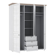 Iloppa 3 Door Wardrobe in Snowy Oak/Oak Nelson 