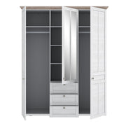 Iloppa 3 Door Wardrobe in Snowy Oak/Oak Nelson 
