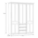Iloppa 3 Door Wardrobe in Snowy Oak/Oak Nelson 