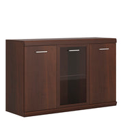 Imperial 3 Door Glazed Sideboard in Dark Mahogany Melamine 