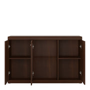 Imperial 3 Door Glazed Sideboard in Dark Mahogany Melamine 