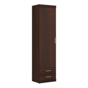 Imperial Tall 1 Door 2 Drawer Narrow Cabinet in Dark Mahogany Melamine 