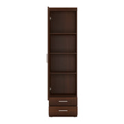 Imperial Tall 1 Door 2 Drawer Narrow Cabinet in Dark Mahogany Melamine 