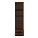 Imperial Tall 2 Drawer Narrow Cabinet with Open Shelving in Dark Mahogany Melamine 