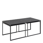 Infinity Square/Coffee Table Setin Matt Black Set of 3 