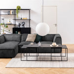 Infinity Square/Coffee Table Setin Matt Black Set of 3 