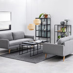 Infinity Square/Coffee Table Setin Matt Black Set of 3 