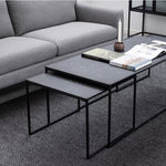 Infinity Square/Coffee Table Setin Matt Black Set of 3 