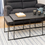 Infinity Square/Coffee Table Setin Matt Black Set of 3 