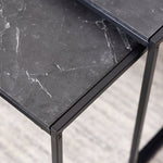 Infinity Square/Coffee Table Setin Matt Black Set of 3 