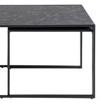 Infinity Square/Coffee Table Setin Matt Black Set of 3 