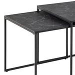 Infinity Square/Coffee Table Setin Matt Black Set of 3 