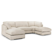 Inga Beige Fabric Fullback U Shape Corner Sofa