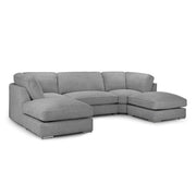 Inga Grey Fabric Fullback U Shape Corner Sofa