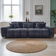Jacob Black Fabric 4 Seater Sofa