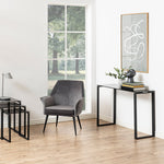 Katrine Console Table with Smoked Glass Top 
