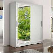Kent VI 150cm Sliding Door Wardrobe White with Mirror 