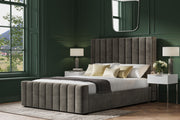 Kilworth Mid Grey Velvet Super King Size Bed 