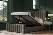 Kilworth Mid Grey Velvet Super King Size Bed 