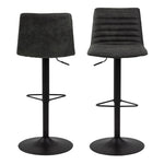 Kimmy Bar Stool in Grey Fabic Set of 2 