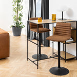 Kimmy Bar Stool with  Brown Fabric in Set of 2 