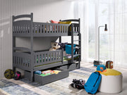 Wooden Bunk Bed Ignas with Storage