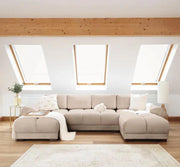 Lazur Mocha U Shape Corner Sofa - 330 x 172 x 172 CM 