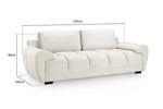 Lazur Sofa Cream 3 Seater - 245 CM 