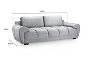 Lazur Sofa Grey 3 Seater - 245CM 