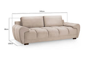 Lazur Sofa Mocha 3 Seater - 245 CM 