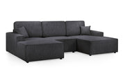 Leo Cinema Sofa Black U Shape Corner - 277 x 170 x 170 CM 