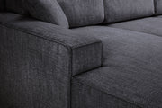 Leo Cinema Sofa Black U Shape Corner - 277 x 170 x 170 CM 