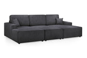 Leo Cinema Sofa Black U Shape Corner - 277 x 170 x 170 CM 