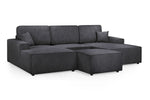 Leo Cinema Sofa Black U Shape Corner - 277 x 170 x 170 CM 