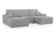 Leo Cinema Sofa Grey U Shape Corner - 277 x 170 x 170 CM 