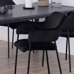 Lima Dining Chair with Armrest in Black Set of 2 