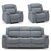 Linden Grey Fabric 3+1+1 Seater Electric Recliner Sofa Set