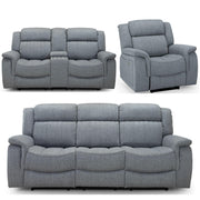 Linden Grey Fabric 3+2+1 Seater Electric Recliner Sofa Set