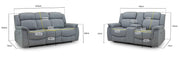 Linden Grey Fabric 3+2 Seater Recliner Sofa Set