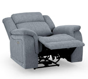 Linden Grey Fabric Recliner Armchair