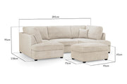 London Sofa - Boucle Beige U Shape Corner - 281 x 158 x 158 CM 