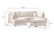 London Sofa - Plush Beige U Shape Corner - 281 x 158 x 158 CM 