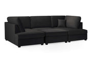 London Sofa - Plush Black U Shape Corner - 281 x 158 x 158 CM 
