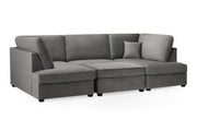 London Sofa - Plush Grey U Shape Corner - 281 x 158 x 158 CM 