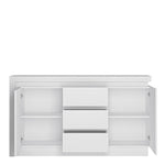 Lyon 2 Door 3 Drawer Sideboard (including LED lighting) in White and High Gloss 
