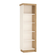 Lyon Bookcase (LH) in Riviera Oak/White High Gloss 