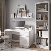 Lyon Bookcase (LH) in White and High Gloss 