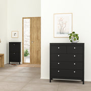 Madrid 3 Piece Bundle, Bedside, Chest and 2 Door Wardrobe in Matt Black 
